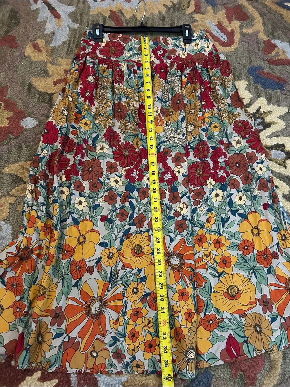 NATURAL LIFE Retro Floral Maxi Skirt in Red, Yellow & Green - Picture 12 of 12